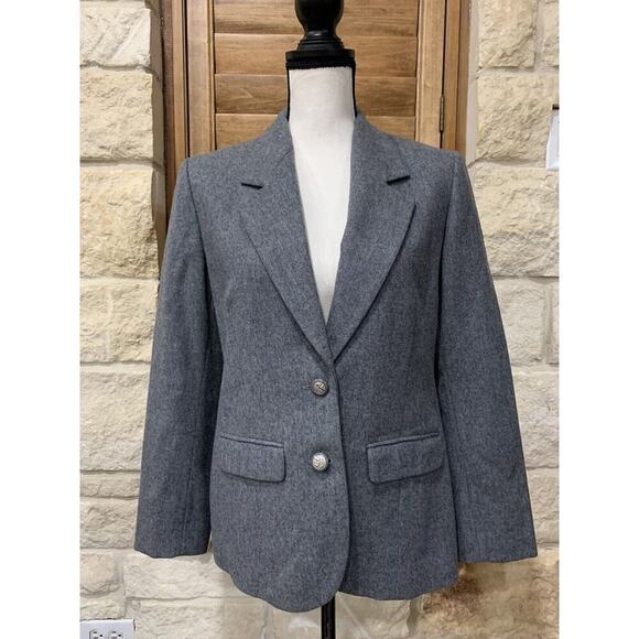 Pendleton Jackets & Blazers - Pendleton Size 6 Petite Gray Wool Jacket/Blazer Two Button Closure Vintage